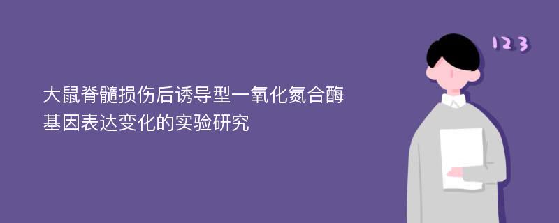 大鼠脊髓损伤后诱导型一氧化氮合酶基因表达变化的实验研究