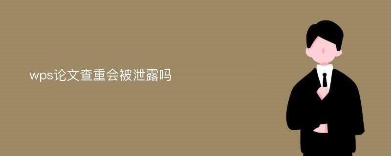 wps论文查重会被泄露吗