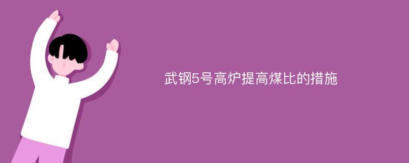 武钢5号高炉提高煤比的措施