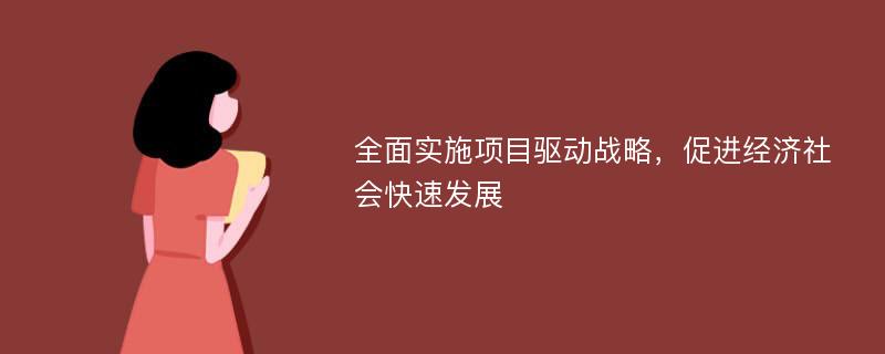 全面实施项目驱动战略，促进经济社会快速发展