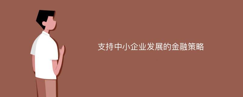 支持中小企业发展的金融策略