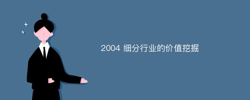 2004 细分行业的价值挖掘