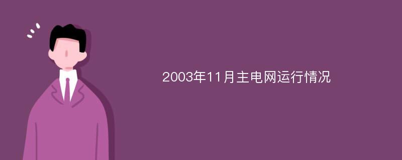 2003年11月主电网运行情况