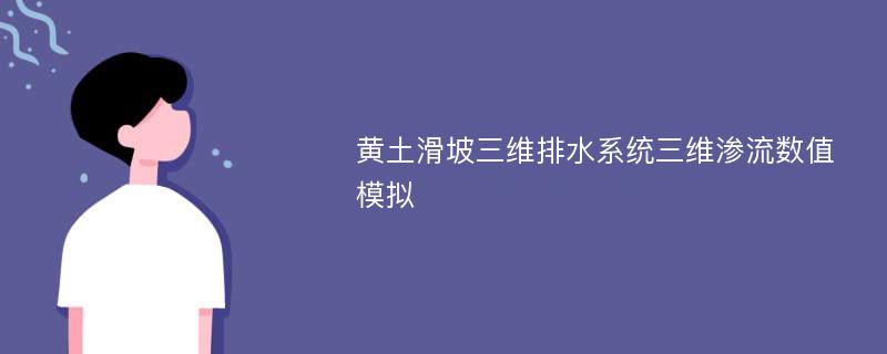 黄土滑坡三维排水系统三维渗流数值模拟