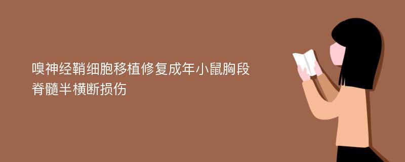 嗅神经鞘细胞移植修复成年小鼠胸段脊髓半横断损伤