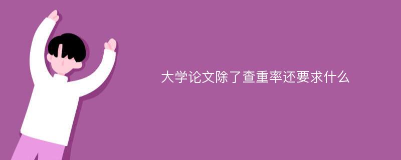 大学论文除了查重率还要求什么