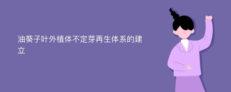 油葵子叶外植体不定芽再生体系的建立