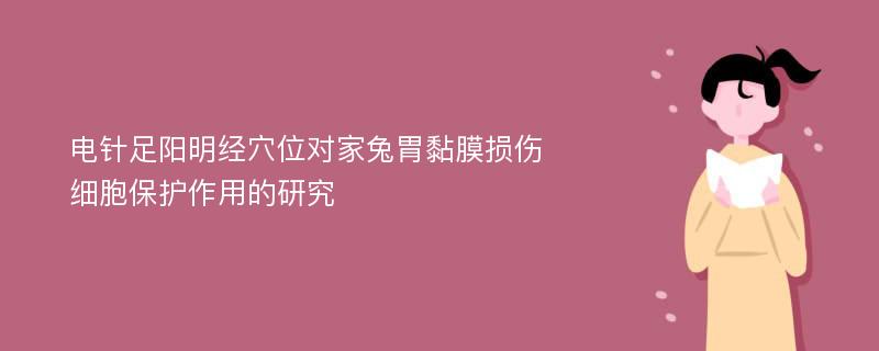 电针足阳明经穴位对家兔胃黏膜损伤细胞保护作用的研究